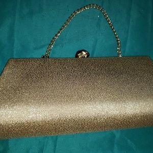 Vintage gold metallic clutch